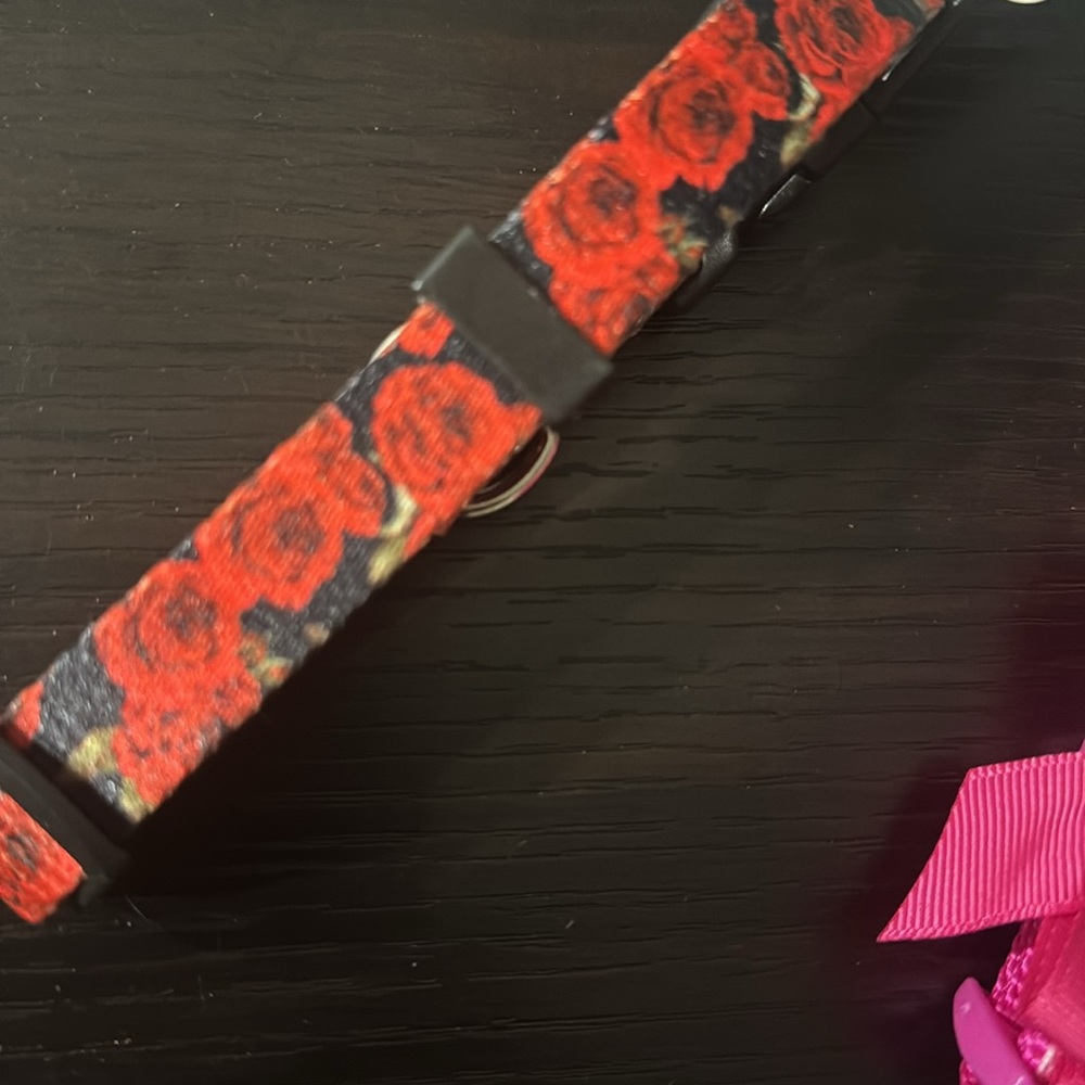 NWT Top Paw 2 dog collars red roses and pink and white flowers adjustable S - Picture 4 of 6